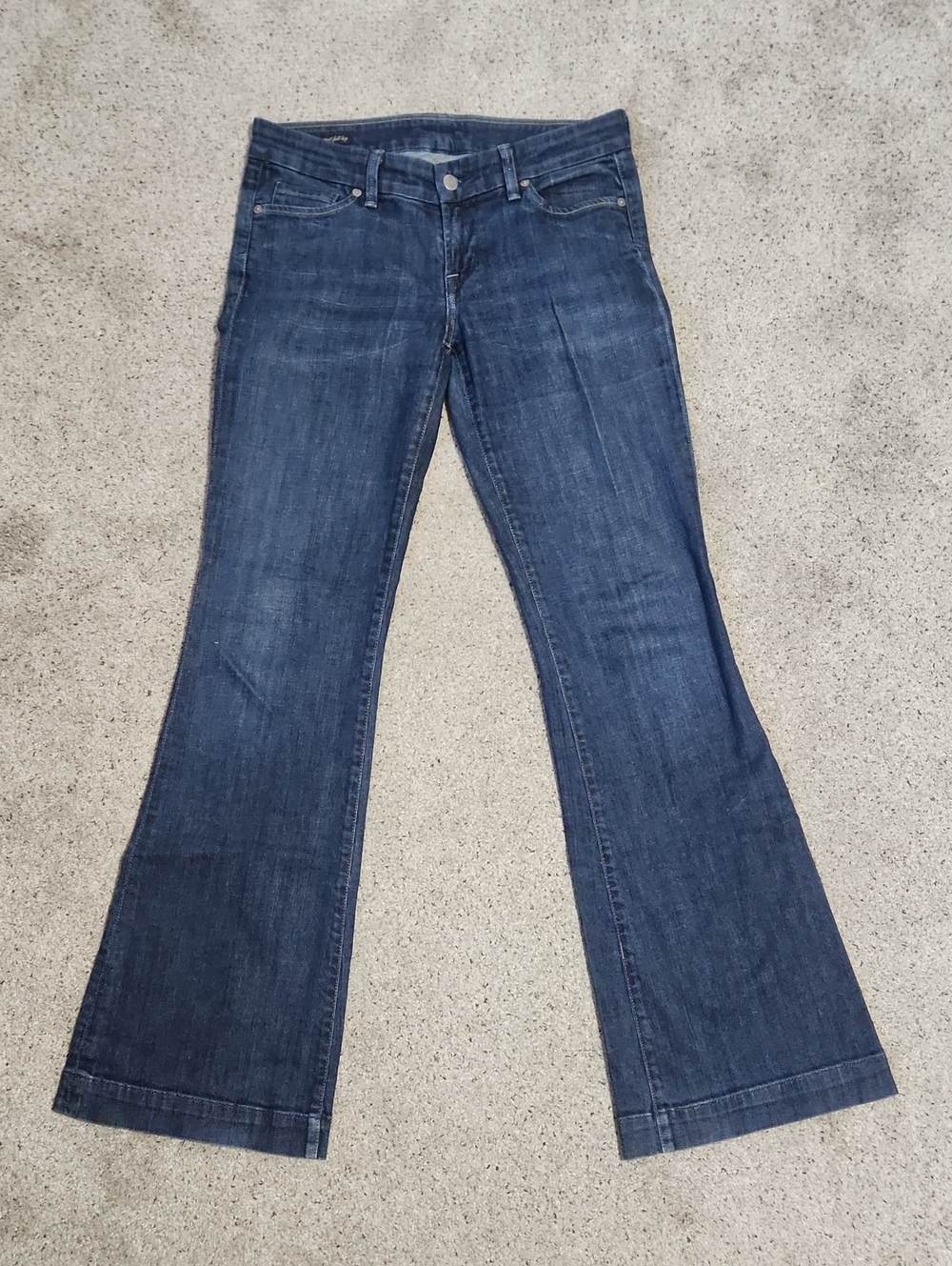 Citizens Of Humanity Faye #003 Low Waist Full Leg Dark Wash Jeans Size 28 - Picture 2 of 13